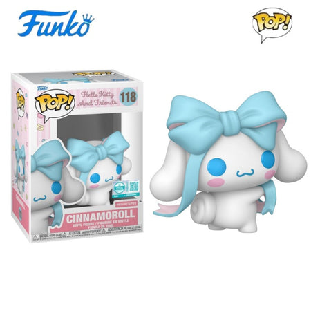 Hello Kitty And Friends Funko Pop Cinnamoroll Vinyl Figure Exclusive #118 Bow Collecti Action Model Girl Gifts Statue Doll Toys