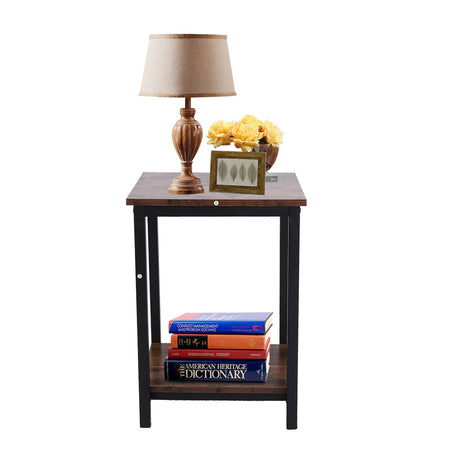 Bedroom Side Table Simple Double Layer Storage Cabinet Side Industrial Coffee Table Desk for Living Room Household Supplies