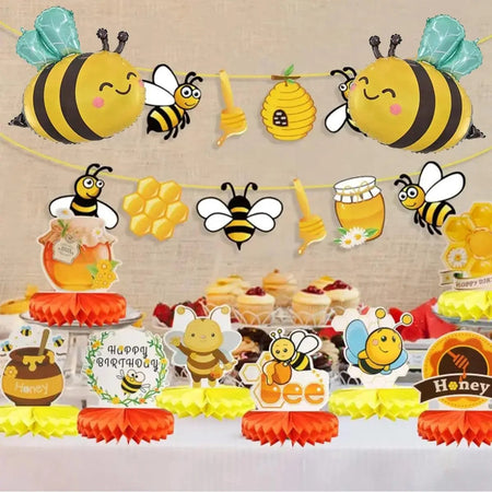 2/4Pcs 31Inch Bee Foil Balloons Birthday Party Decorations for Bee Themed Party Baby Shower Wedding Party Bridal Shower Decor