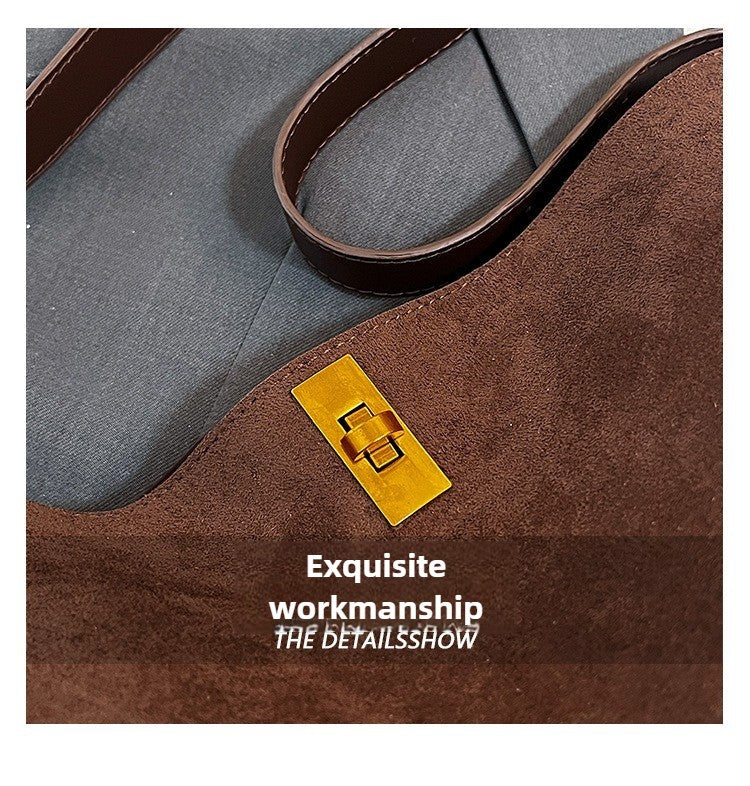 Shoulder Bags Bucket Bag Retro Suede Fur Women Tote Bag New Style Versatile Shoulder & Crossbody Bag 2025
