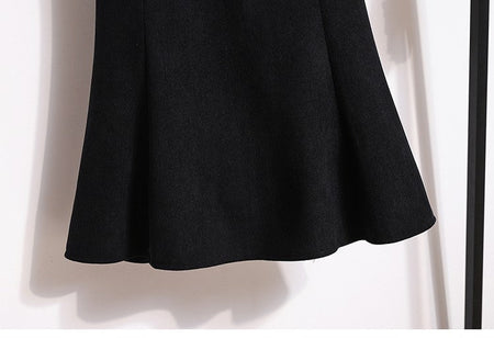 Plus Size Skirt Women 2024 Winter High Waist Elastic Velvet A Line Mermaid Skirt Korean Style Elegant Brown Or Black Long Skirts