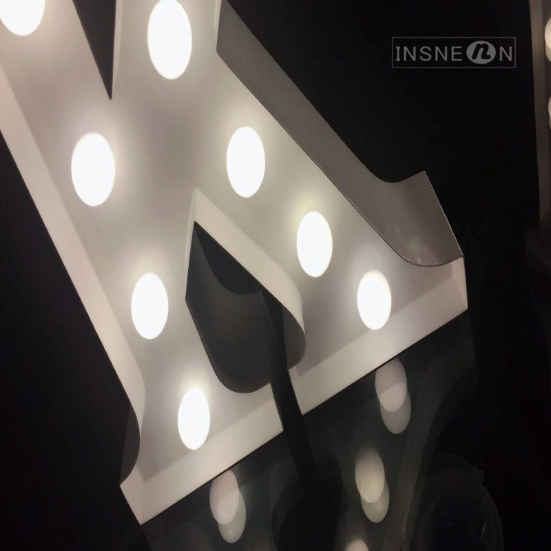 Alphabet Lettering Signage 70-120cm LED Bulb Letter Wedding Flower Shop Holiday Birthday Party Decor 3D Marquee Letters Sign