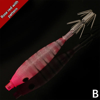 8cm 4g Squid Jig Lure, Soft Plastic Artificial Bait with Hook for Saltwater Fishing