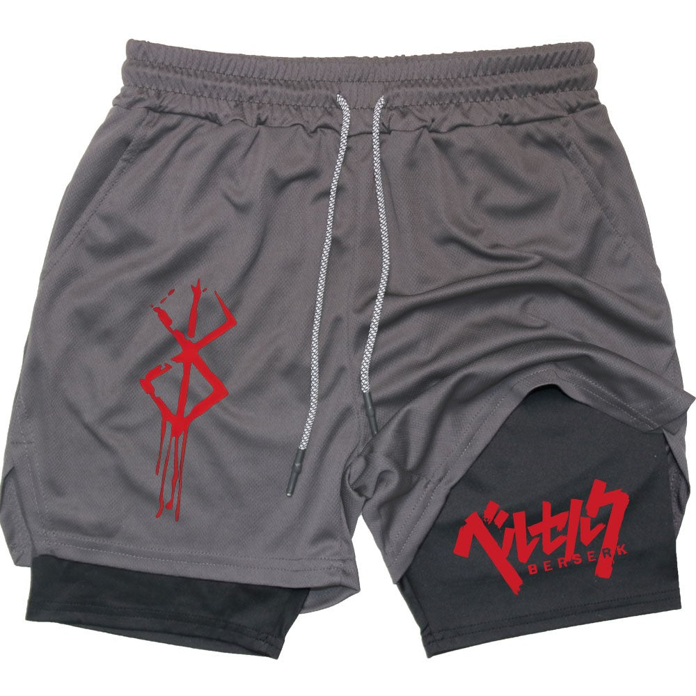 Men's High-Performance 2-in-1 Sport Shorts - Running Compression Training Yoga Fitness Workout Shorts with Pockets