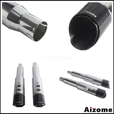 Motorcycle 4.5Inch Slash?Cut Exhaust Muffler Carbon Fiber For Harley M8 Touring Electra Street Glide Road King Road Glide 17-26