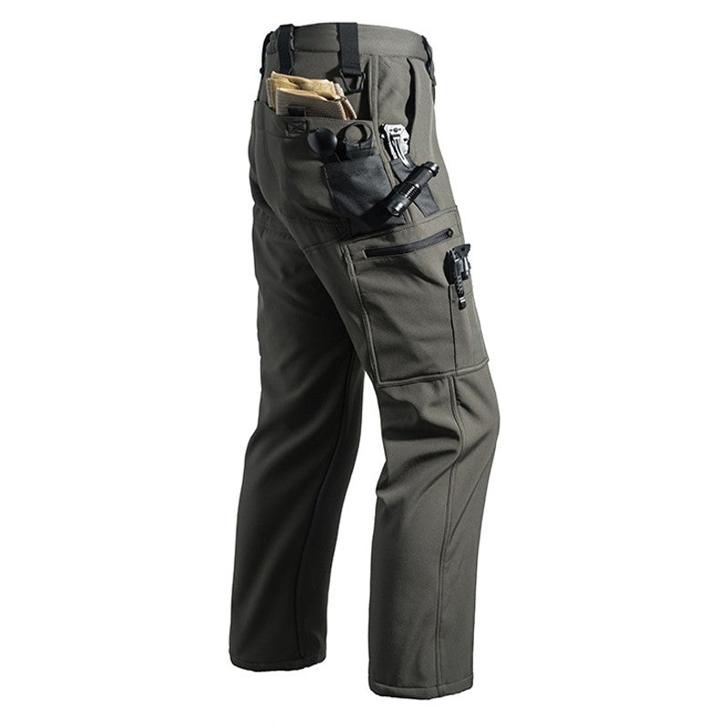 Men's Winter Autumn Fleece Softshell Pants Tactical Military Combat Cargo Trousers Hiking Camping Climbing Casual Sportwears