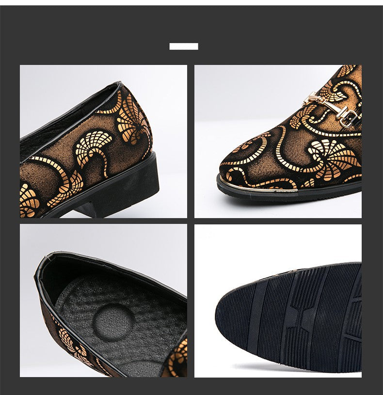 New pointed British men's business dress set with leather shoes and oversized men's shoes, fashionable and versatile