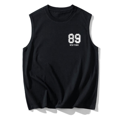 Men's Plus Size Vest Shirt 110-200KG Gym Workout Tummy Control Compression Tank Top Black Print Sleeveless Tee Fat Male Clothing