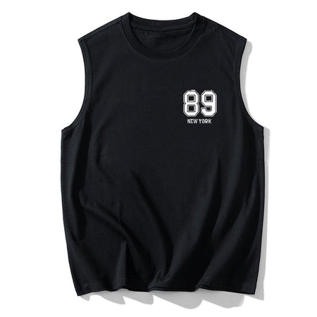 Men's Plus Size Vest Shirt 110-200KG Gym Workout Tummy Control Compression Tank Top Black Print Sleeveless Tee Fat Male Clothing