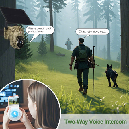 LS VISION 2K 4G Solar Security Cameras WIFI Wireless Outdoor 360° Live View Animal Monitoring Camouflage Color Battery PTZ Cam