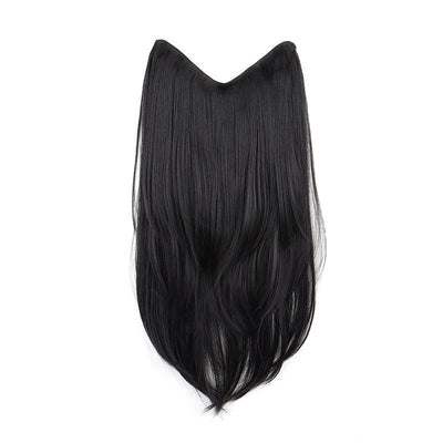 22Inch Synthetic V-Shape Long Straight Hair Extension Layered Hairpiece Natural Invisible Everyday Wear for Women Daily Party