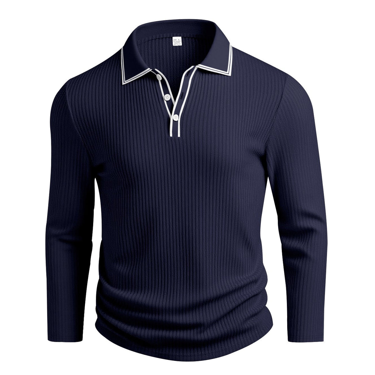 Spring And Autumn New Men's Striped Long Sleeve Polo Shirt Slim Fit Collar Multi Color Business And Leisure Versatile Men's Top