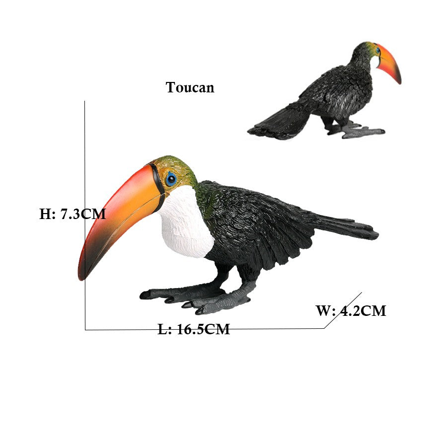 Owl Flamingo Turkey Toucan Seahawk Model Animal Figurines Plastic Bird Toy Action Figure Jungle Adventures Kids Gifts Forest zoo
