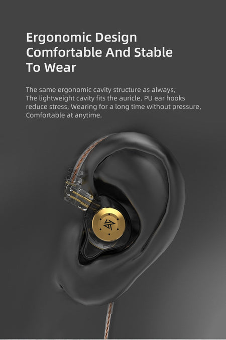 KZ EDX PRO Dynamic Earphones HIFI Bass Earbuds In Ear Monitor Sport Noise Cancelling Headset