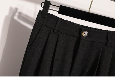 Plus Size Pants Woman 2025 Autumn Winter New Arrival High Waist Suit Pants High Quality Korean Style Straight Trousers