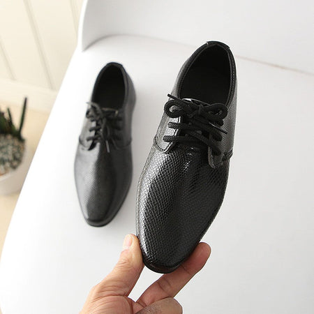 Iawesome Boys Leather Shoes Kids Flats Lace-up Children's Wedding Shoes For Toddlers Boy Big Boys Fashion For Performance