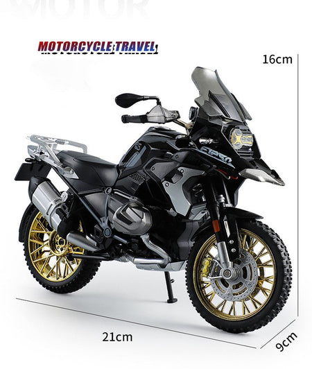 1:10 R1250GS Adventure Alloy Die Cast Motorcycle Model Vehicle Collection Sound and Light Off Road Autocycle Toys Car
