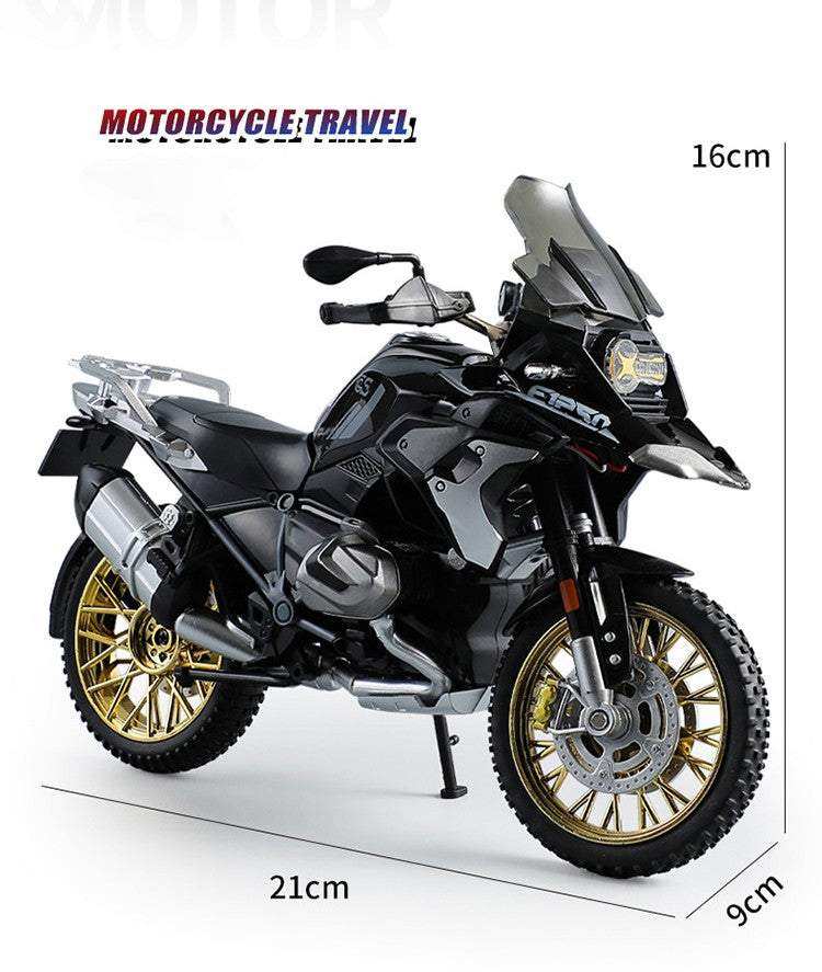 1:10 R1250GS Adventure Alloy Die Cast Motorcycle Model Vehicle Collection Sound and Light Off Road Autocycle Toys Car