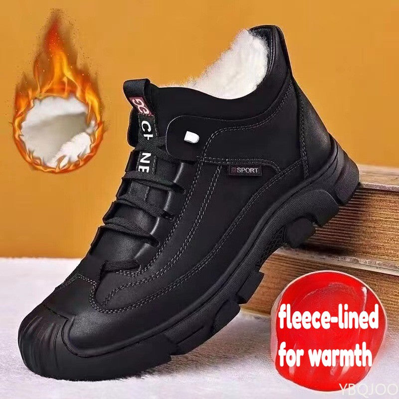 New winter cotton shoes men's velvet thickened warm snow boots casual shoes soft-soled non-slip cotton shoes outdoor sports