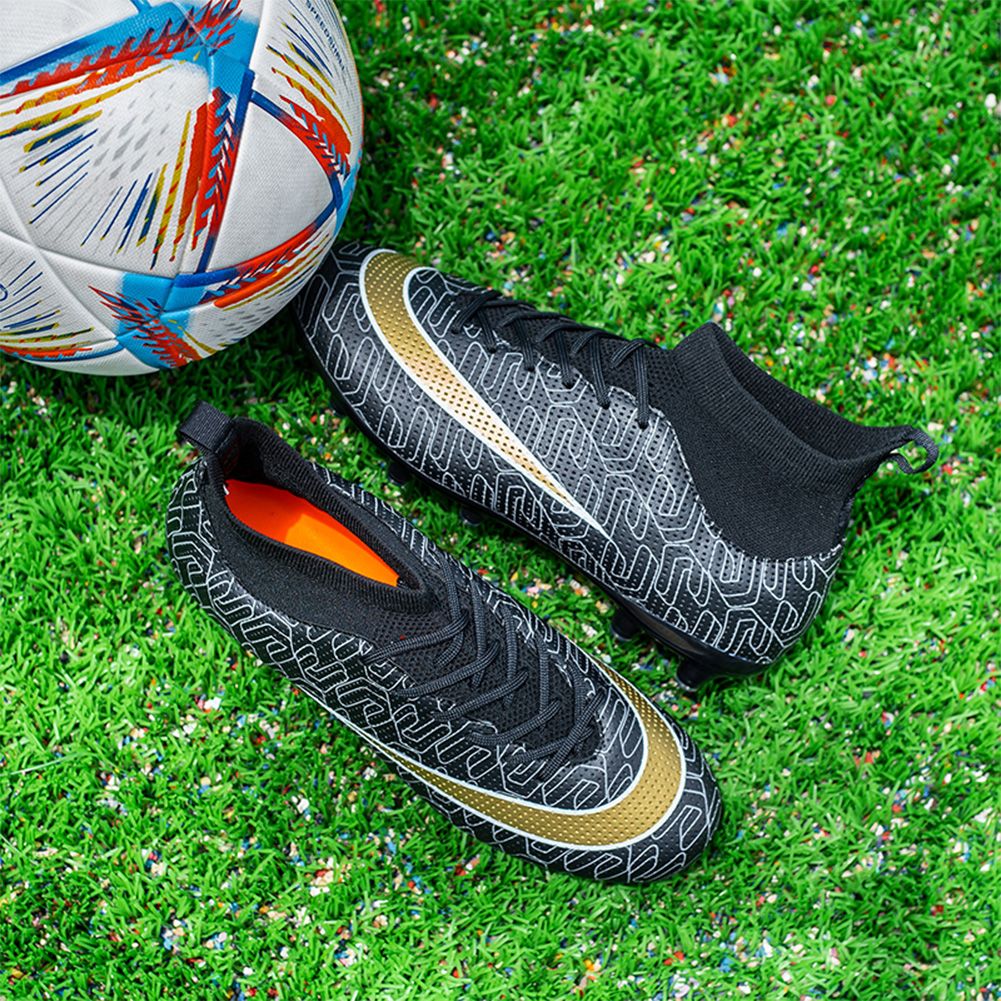 Men's and Women's Football Cleats Firm Ground Outdoor Football Shoes Lightweight Sports Sneaker Rugby Boots