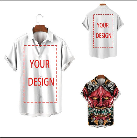 Unisex Hawaiian Shirts Custom 3d Diy Print Button Shirts Short Sleeves/long Sleeves Hawaii Custom Shirt Tops European Size 5xl
