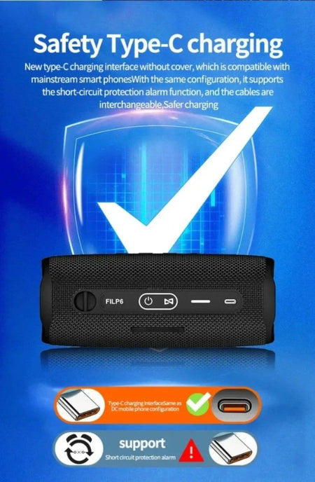 Portable Flip6 Bluetooth Speaker Multi-Function TWS Audio Caixa De Som Outdoor Subwoofer Wireless Home Theater Dual Speaker