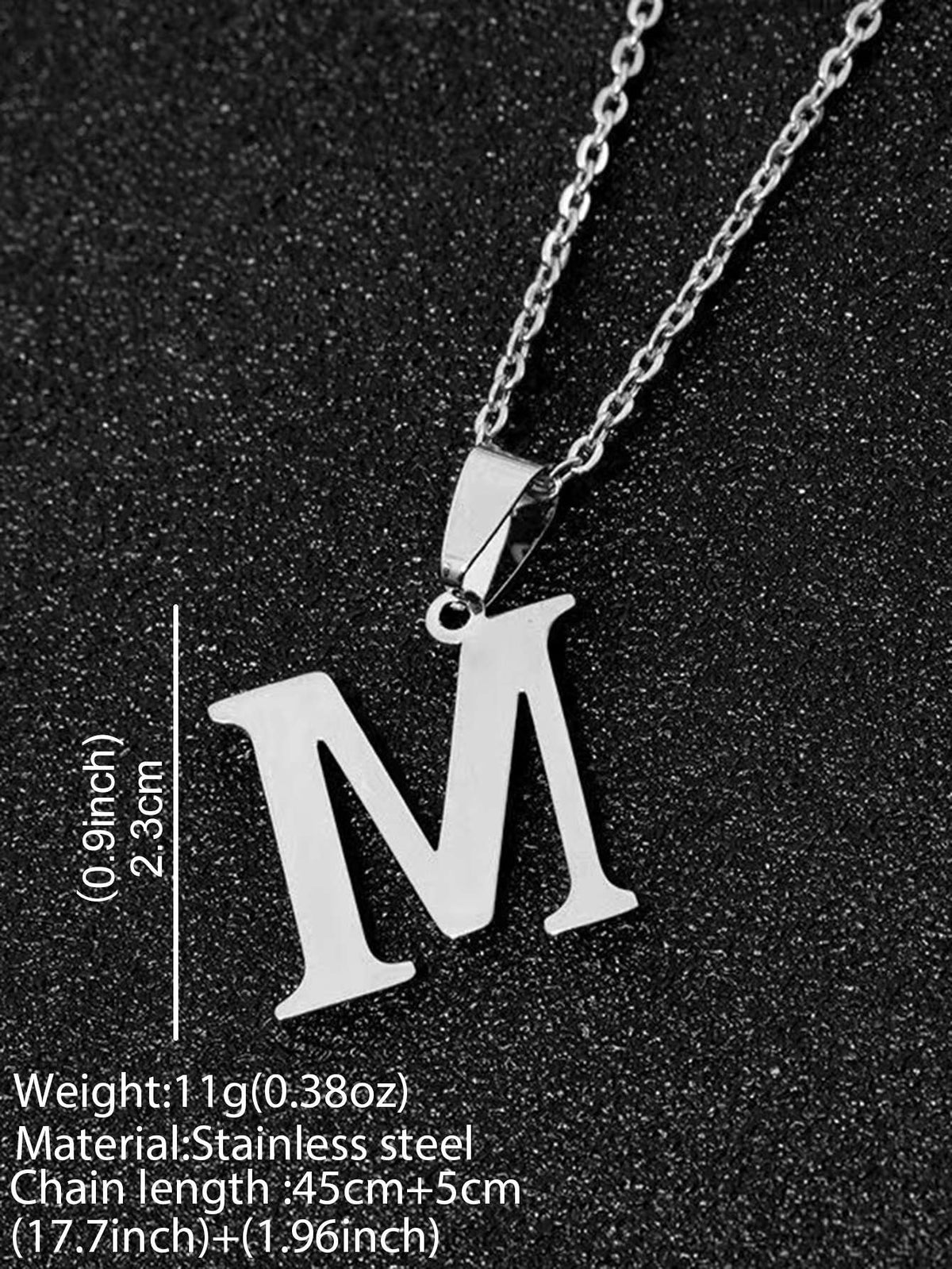 DGIDDK Stainless Steel Fashion Simple A-Z Small Letter Necklace Initial Pendant Fine Chain Alphabet Men Women Jewelry Gift