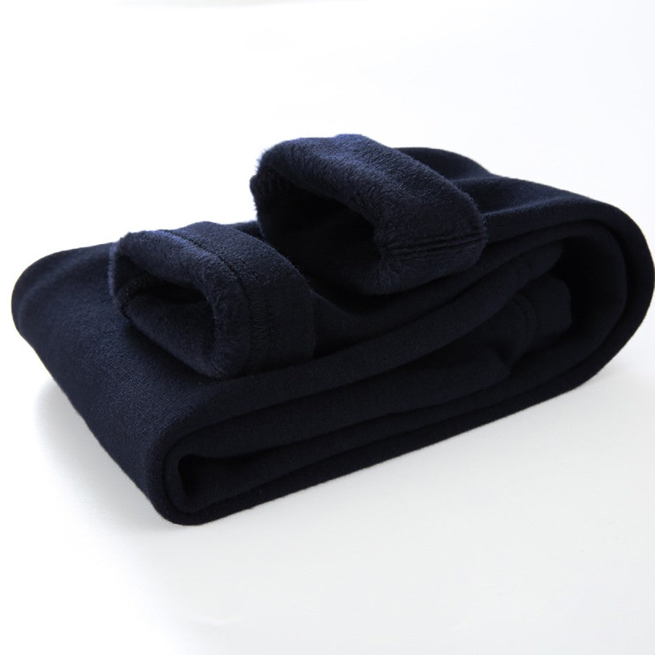 Girls Fleece-Lined Winter Thermal Pants Children Thickened Warm Soft Black White Gray Pink Outdoor Leggings for Kids Clothing