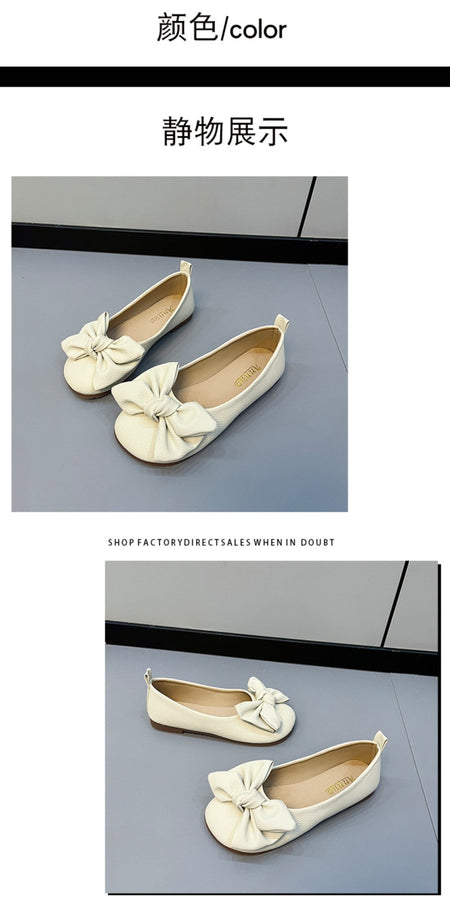 New Luxury Designer Shoes for Women Fashion Butterfly-knot Square Toe Party Leather Ballet Flats Ladies Flat Shoes Loafers Women