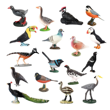 Owl Flamingo Turkey Toucan Seahawk Model Animal Figurines Plastic Bird Toy Action Figure Jungle Adventures Kids Gifts Forest zoo