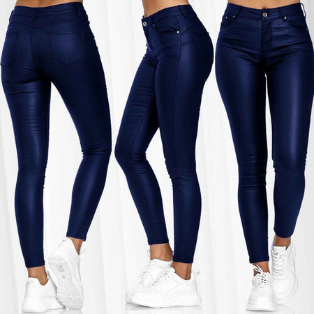 2025 Fashion Faux Leather Pants Women's Sexy Stretch Casual Leggings Solid  Leather Bodycon Pencile Pants For Women Streetwear