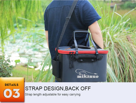 WALK FISH Thicken Fishing Bag Folding EVA Fishing Bucket Portable Live Fish Box Storage Outdoor Waterproof Camping Hiking Bag