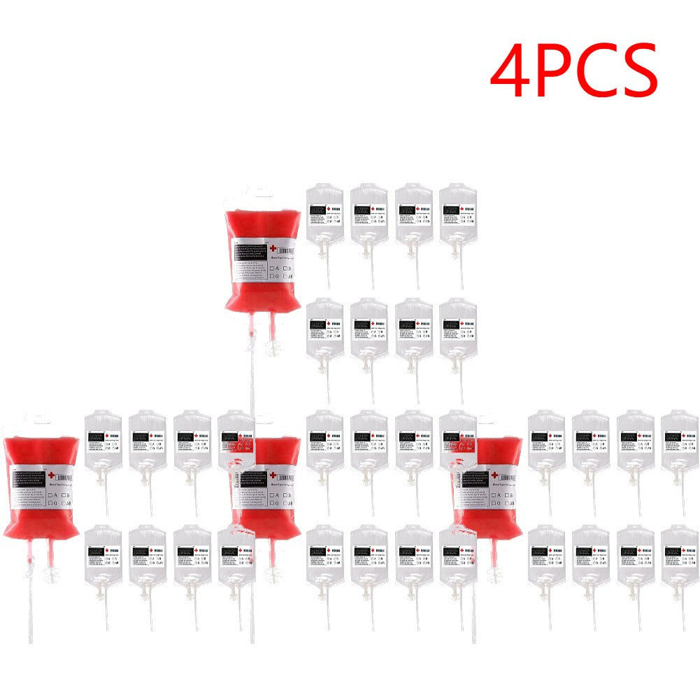 60-10PCS Empty Blood Bags Energy Drinks for Halloween Zombie Vampire Costume Props Nurse Graduation Theme Party Favors Drink Pou
