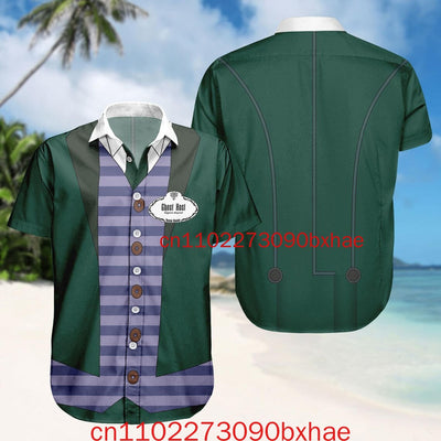 Halloween Phineas Haunted Mansion Costume Shirt Hitchhiking Ghosts Costume Disney Cosplay Hawaii Shirt
