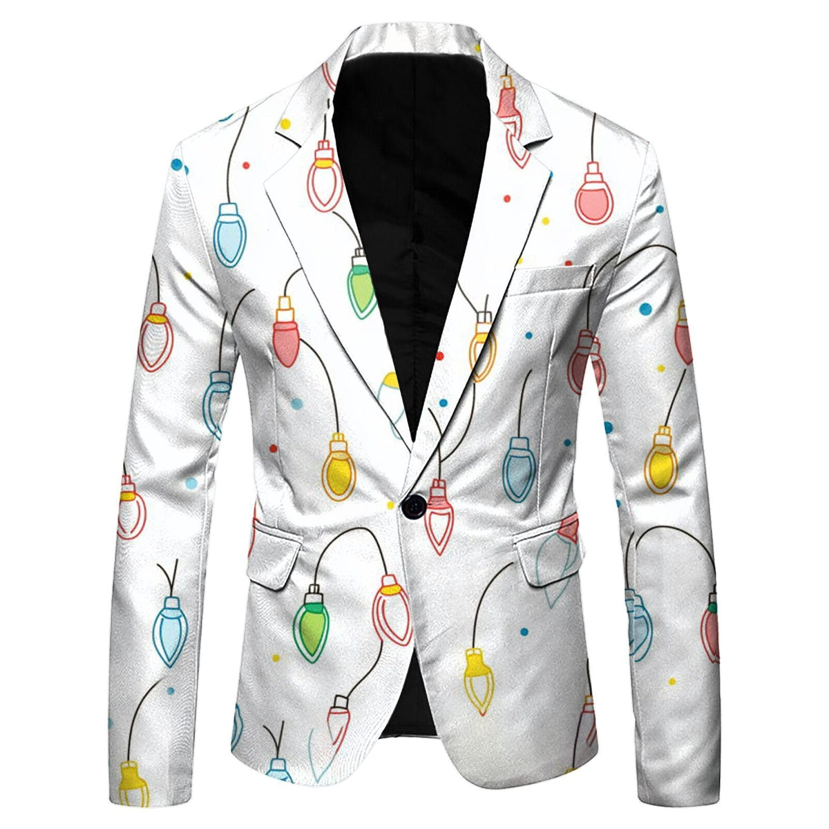 Christmas Mens Suit Jackets Fashion Fitness Casual Button New Year Party Dress Suits For Men Vintage Xmas Costume Casual Coats