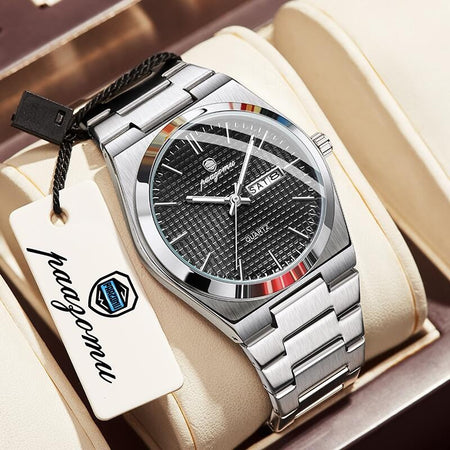 PAAZOMU Original Luxury Men Clock Fashion Luminous Waterproof Chronograph Date Watch For Man Leather Quartz Men's Watches Reloj