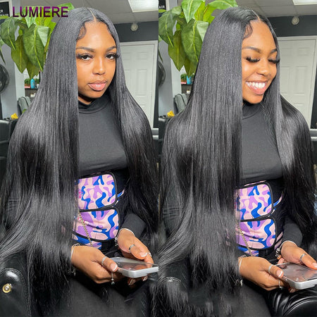 8-40" Bone Straight Human Hair Bundles 1/3/4 PCS Brazilian Hair Weave Raw Human Hair Bundles Deal Virgin Hair Extensions Lumiere