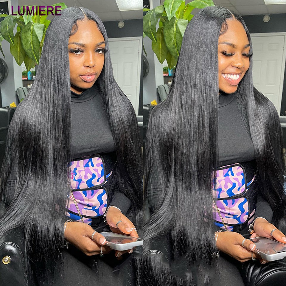 8-40" Bone Straight Human Hair Bundles 1/3/4 PCS Brazilian Hair Weave Raw Human Hair Bundles Deal Virgin Hair Extensions Lumiere