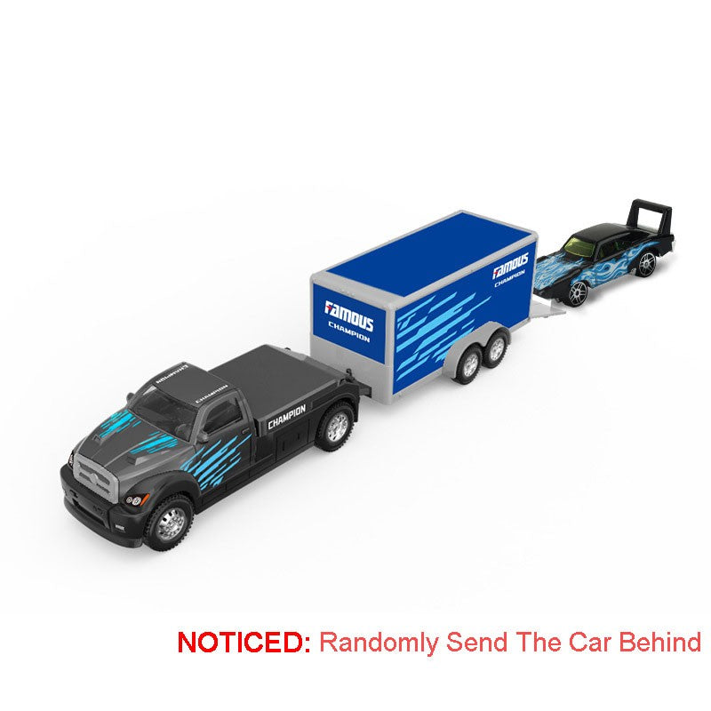 1:64 Scale Container Truck Miniature Model Toy Cars Metal Diecast Trailer with Pull Back Transport Vehicle Toys for Kids Gifts