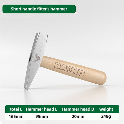 BAIHU Mini Hammer High Carbon Steel Hammer Solid Wood Short Handle Octagonal or Round Head Hammer Small Manual Hardware Tool