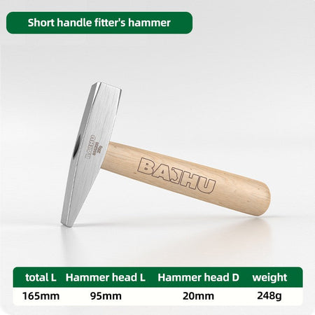 BAIHU Mini Hammer High Carbon Steel Hammer Solid Wood Short Handle Octagonal or Round Head Hammer Small Manual Hardware Tool