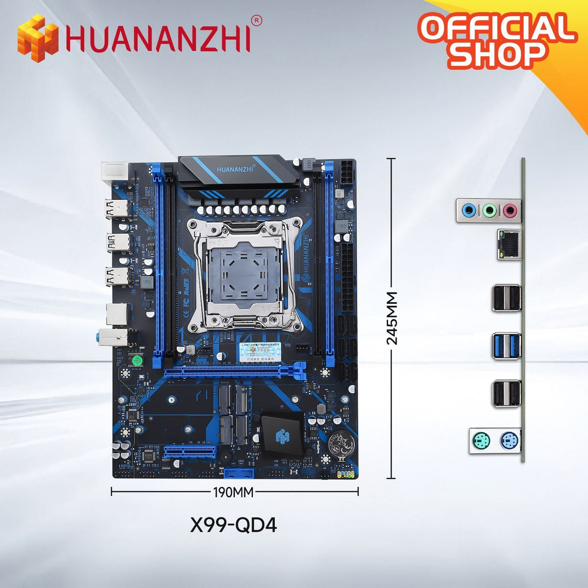 HUANANZHI X99 QD4 LGA 2011-3 Xeon Motherboard with Intel E5-2680 V4 Processor DDR4 Memory M.2 NVME SATA Support Non-ECC Combo