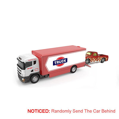 1:64 Scale Container Truck Miniature Model Toy Cars Metal Diecast Trailer with Pull Back Transport Vehicle Toys for Kids Gifts