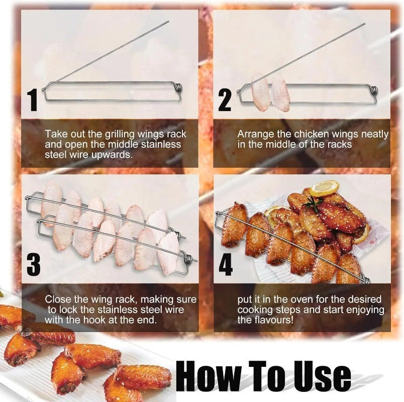 New Product Wingrailsgrilling Outdoor Barbecue Fork Chicken Wing Grill BBQ Barbecue Tools