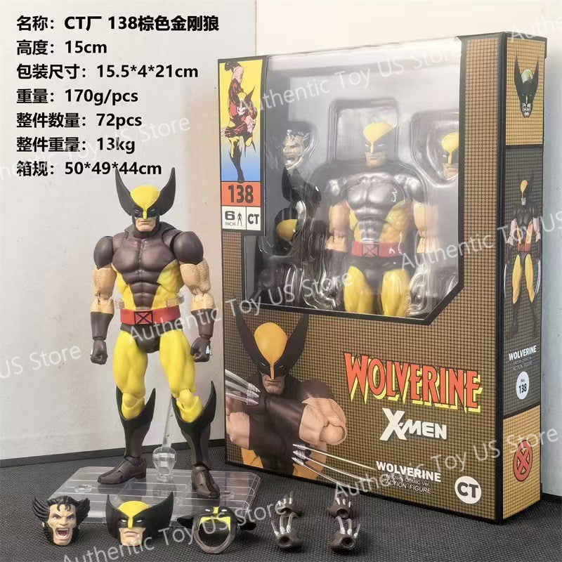 In Stock Ct Toys Wolverine Mafex 096 Figure 138 Brown Comic Ver X-Men Anime Action Figure Figurine Model Customized Gifts Toys