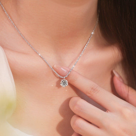 TEN CARATS s925 Sterling Silver VVS1 Moissanite Classic Crown Necklace for Women  Gift GRA Certified Jewelry free delivery