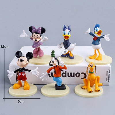 Hot Sales 6pcs/set Disney Mickey Mouse Action Figures Minnie Donald Duck PVC Cake Ornaments Collection Decoration Children Gifts