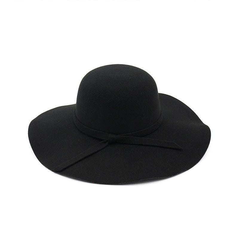 winter Hats For Women Bucket cap Soft Vintage Wide Brim Wool Felt Bowler Fedora Hat Floppy Cloche Women's Large Hat Church cap