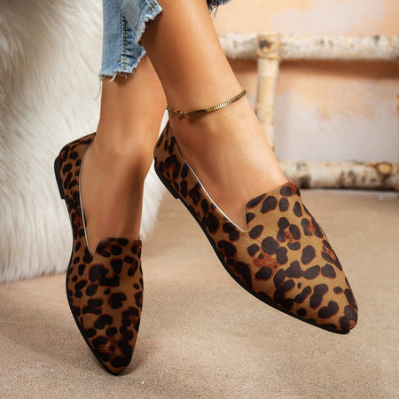 Loafers Women's Flats Leopard Floral Print Pointed Toe Casual Women Shoes New Comfortable Walking Mujer Zapatos Footwear
