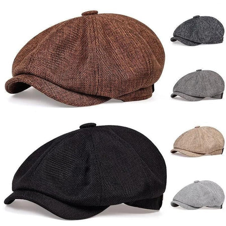 2025 New Classic Hat for Men Caps Vintage Retro Tweed Peaky Blinders Beret Hat Flat Peaked Cap Street Hats for Women Men